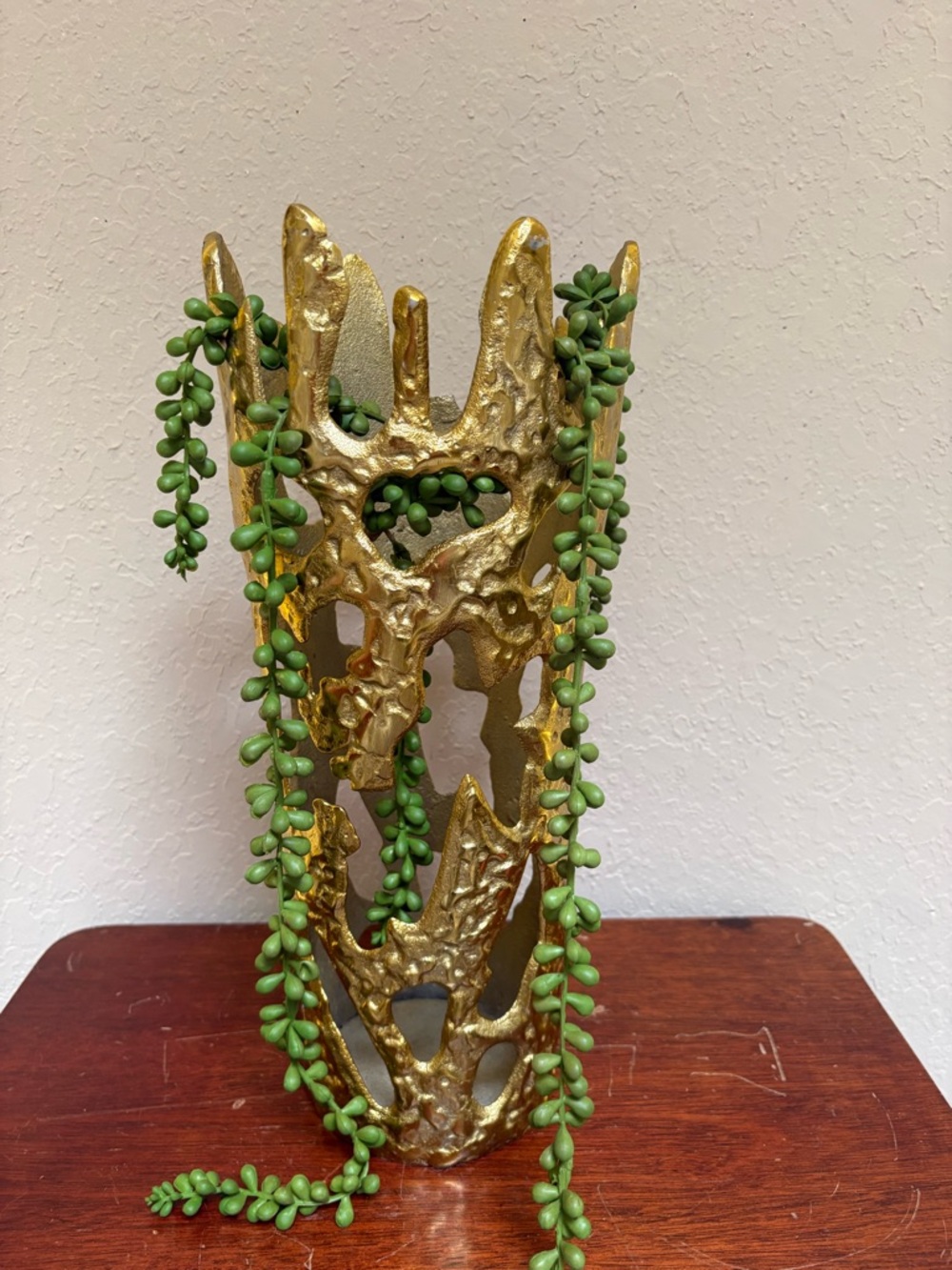 Vintage Gold Tone Planter